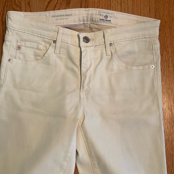 AG Adriano Goldschmied Jeans Beige 5-Pocket Skinny Fit w/ Stretch Sz 26R x 27.5” - Picture 2 of 15